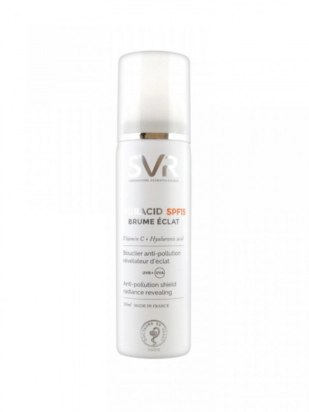Spray fluid cu vitamina C si acid hialuronic Hydracid SPF15 SVR Laboratoires