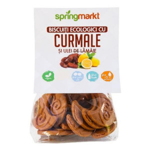 Biscuiti Ecologici cu Curmale si ulei de Lamaie, 100gr
