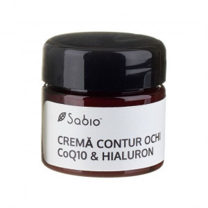 Cremă contur ochi cu Acid Hialuronic și Coenzima Q10, Sabio