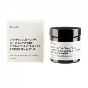 Crema multi-activa de zi cu peptide, ceramide si vitamina C Sabio pentru ten matur