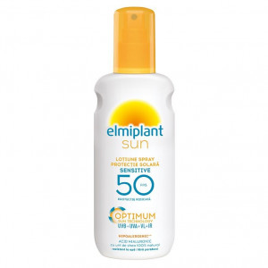 Lotiune spray cu protectie solara ridicata Sensitive SPF 50 Optimum Sun Elmiplant