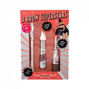 Set 3 Brow Superstars Creion pentru sprancene, Gel pentru fixarea sprancenelor Clear, Gel color pentru conturarea sprancenelor