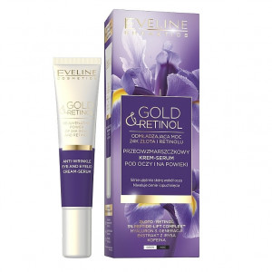 Cremă ser antirid pentru zona ochilor Eveline Cosmetics Gold And Retinol, 20 ml