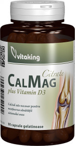 Calciu Magneziu Vit. D3 lichid citrat Vitaking 90 capsule