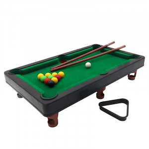 Joc mini pentru copii - masa de biliard cu doua tac-uri si accesorii 40 cm