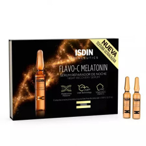 Fiole ser reparator de noapte Isdin Melatonin Flavo-C, 10 fiole