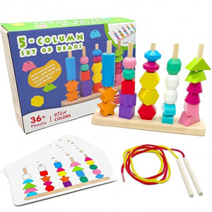 Joc de sortare, 5 coloane cu forme geometrice
