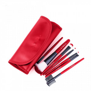Set 7 pensule profesionale pentru machiaj Red Cherry cu portofel