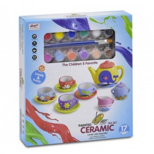 Set de ceai din ceramica, pentru pictat