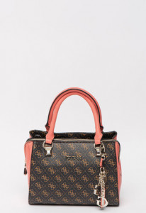 Guess, Geanta de piele ecologica, cu bareta de mana Camy