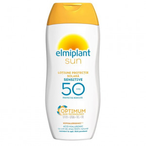 Lotiune cu protectie solara ridicata Sensitive SPF 50 Optimum Sun Elmiplant