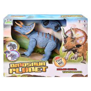 Robot dinozaur Triceratops cu telecomanda