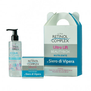 Set ingrijire ten Beauty box hranitoare cu ser de vipera Retinol Complex, Crema de fata 50 ml + Apa micelara 200 ml