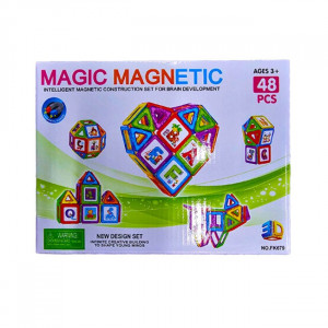 Set magnetic de construit 3D, 48 piese