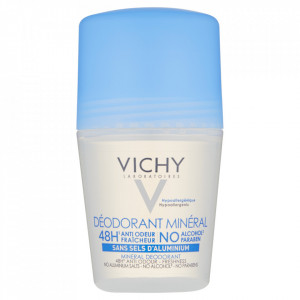 Vichy Deodorant roll-on mineral fără săruri de aluminiu 48h, 50 ml