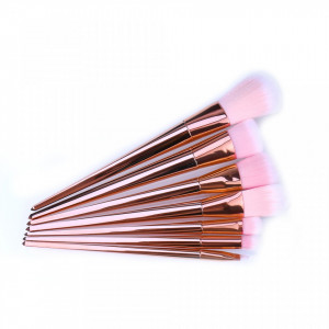 Set 7 pensule profesionale pentru machiaj Rose Gold