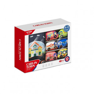 Set Cars in Town cu 6 masinute textile
