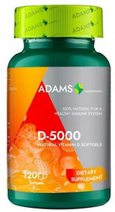 Vitamina D 5000 naturala Adams Vision 120 capsule gelationase moi