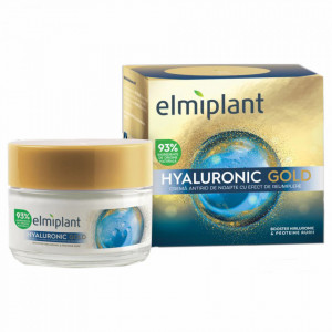 Crema de noapte antirid cu efect de umplere Hyaluronic Gold, Elmiplant