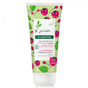 Gel pentru par si corp Klorane Junior cu aroma de zmeura