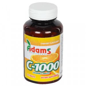 Vitamina C 1000 mg cu aroma de Portocale Adams Vision tablete masticabile