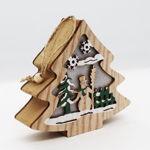 Casuta Fir in forma de bradut, cu luminite si design de iarna, CFL1