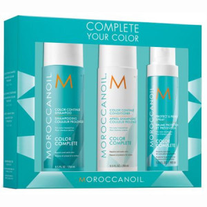 Set Moroccanoil Color Complete pentru par vopsit: Sampon 250 ml, Balsam 250 ml, Spray 160 ml