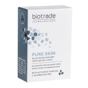 Sapun negru detoxifiant cu carbune activ Biotrade Pure Skin, 100 g