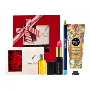 Set Rose Paradiso, Cutie Trandafiri de Sapun, Cremă De Mâini Eyup Sabri Tuncer Wild Beauty, Ruj de buze Max Factor, Gel de Dus Molton Brown Vetiver & Grapefruit, Creion dermatograf Max Factor, Lotiune de corp Molton Brown Vetiver & Grapefruit