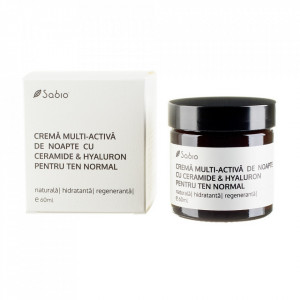 Crema hidratanta multi-activa de noapte cu ceramide si hyaluron Sabio pentru ten normal