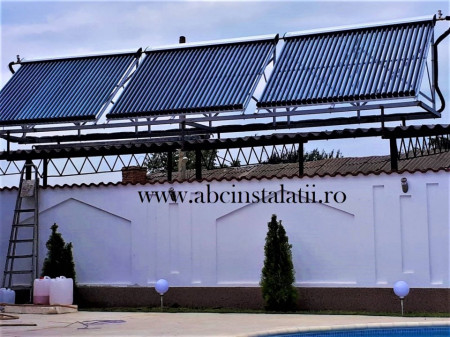 Pachet solar de incalzire piscina 120 mc + ACM cu Boiler Tesy de 300 litri cu 2 serpentine cu panouri WESTECH