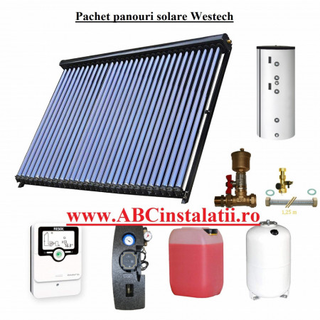 Pachet panou solar Westech cu 60 tuburi vidate HY cu oglinda CPC - BOILER 500 litri