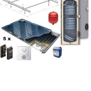 Pachet panouri solare plane Thermosolar cu boiler Woody de 200 l pentru 2 - 4 persoane