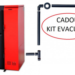 Pachet Cazan pe peleti sau lemn ThermoFLUX Pelling MAXI 50 - 47 kW + KIT EVACUARE GAZE ARSE
