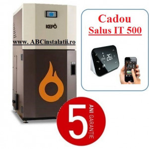 Cazan peleti KEPO 35 AC KW + CADOU Termostat Ambient Salus IT500 curatare automata a arzatorului