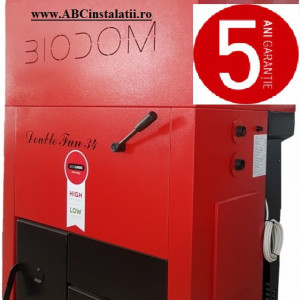 Centrala termica pe peleti Biodom Double FAN 30 Kw + CADOU Termostat Ambient Salus IT500