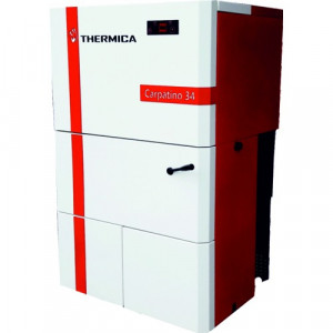 Cazan pe peleti THERMICA Carpatino 34 Double Fan + CADOU Termostat Ambient Q3RF - 30.8 kW