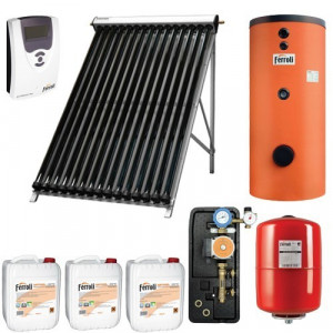 Ferroli Pachet panouri solare Ferroli cu 40 tuburi vidate si boiler bivalent ECOUNIT 300 litri (PSFACM300)