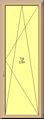 Porta balcone PVC Salamander, 1 anta, pellicolato 77 - colori in stock, 900 x 2100