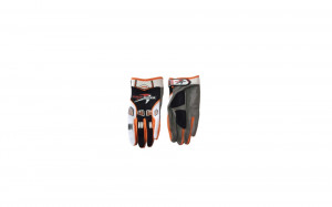 Set manusi moto gri+portocaliu XL
