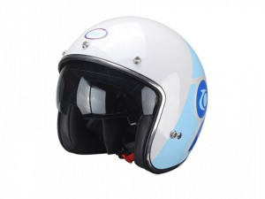 Casca moto open face alb-albastru-rosu TRENDY 20 T-104, marimea L