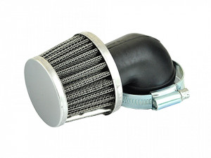 Filtru aer sport -Ø28/35mm/cot 90 grade, crom