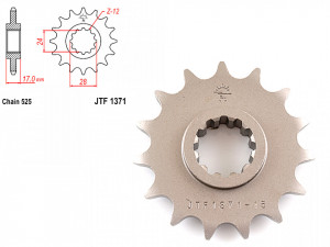 Pinion transmisie fata 525/15T, JTF1371