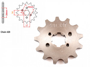 Pinion transmisie fata 420/13T