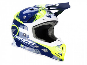 Casca moto enduro albastru-galben neon TRENDY 20 T-902, marimea XL