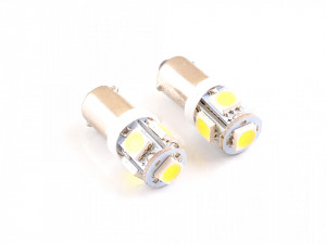 Set bec pozitie T4W (BA9S) cu 5 led-uri SMD, alb