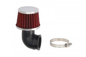 Filtru aer sport -Ø28/30mm, cot 90 grade