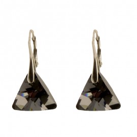 Cercei din argint cu cristale Swarovski Silver Night triangle