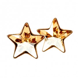 Cercei din argint si Swarovski Elements Golden star (steluta)