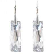 Cercei  din argint cu Swarovski Elements Crystal Argent Light queen baguette  25